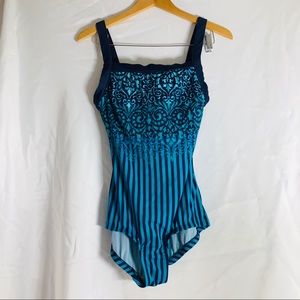 Maxine One Piece Swim Suit Turquoise Size 12